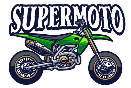 Supermoto motorcycle automotive vector