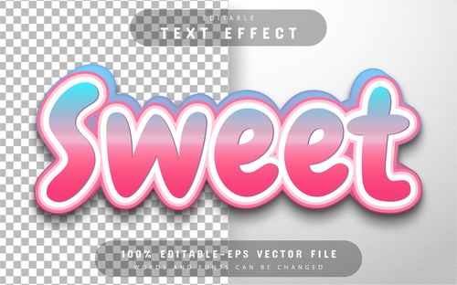 Sweet editable text style vector