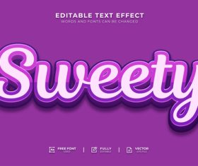 Sweety 3d editable text style vector