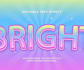 Text effect bright vector