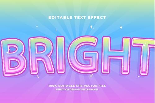 Text effect bright vector