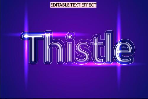 Thistle emboss editable text effect vector