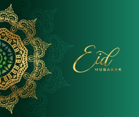 Tradition Eid mubarak card vector