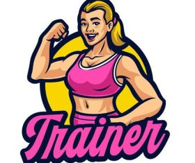 Trainer girl cartoon vector