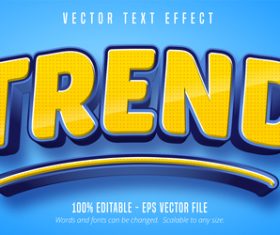 Trend text effect font style vector