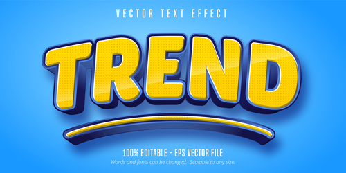 Trend text effect font style vector