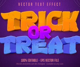 Ttrick or treat editable text effect cartoon font vector