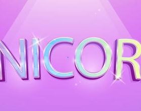 Unicorn text effect vector