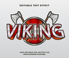 Viking text effect vector