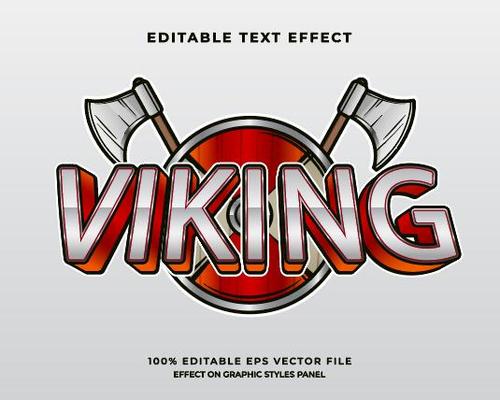 Viking text effect vector