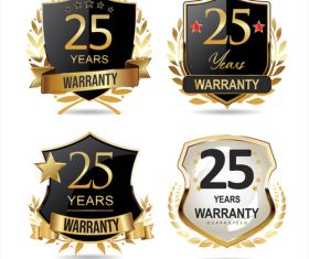 Warranty guaranteed labels vector