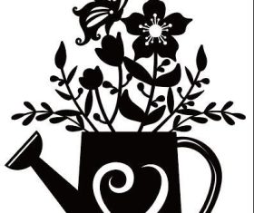 Watercan garden papercut vector
