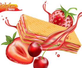 Weihua cake strawberry flavor vector