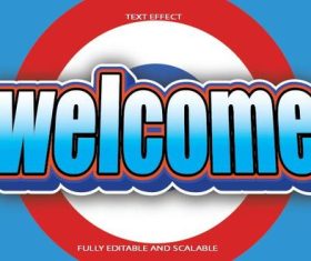 Welcome emboss editable text effect vector