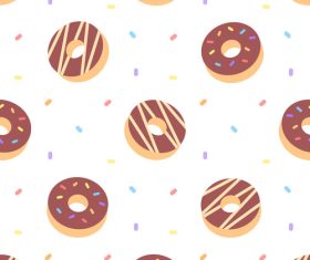 White background donut pattern vector