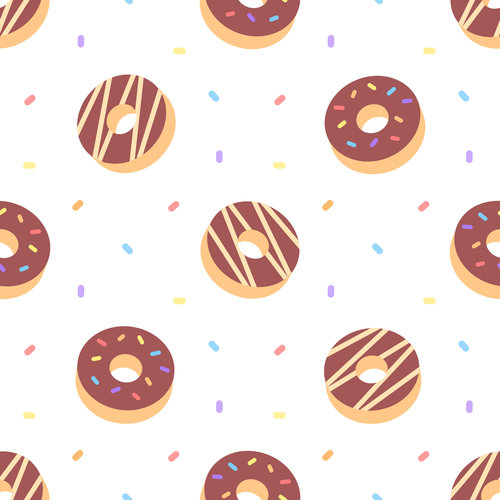 White background donut pattern vector