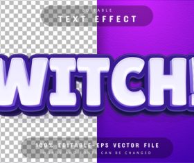 Witch cartoon style text effect vector