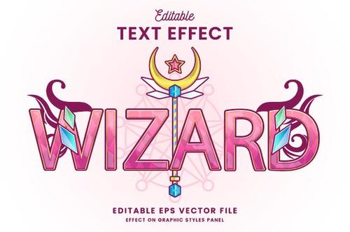 Wizard text effect vector