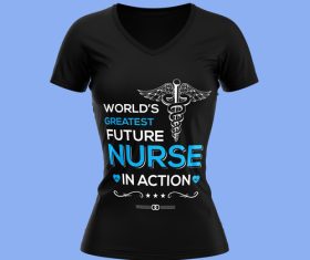 Worlds greatest future nurse in action t-shirt text vector