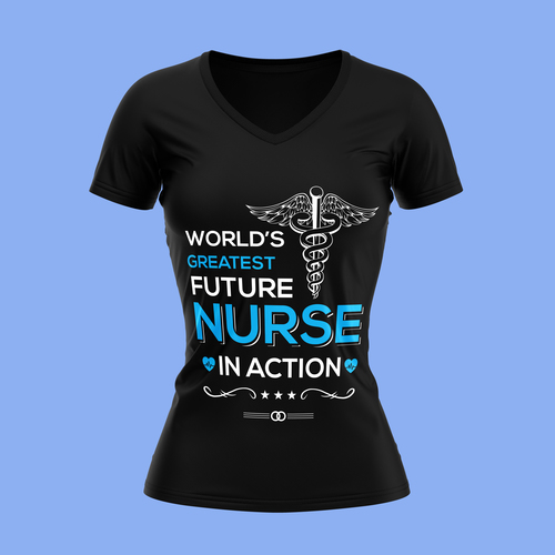 Worlds greatest future nurse in action t-shirt text vector