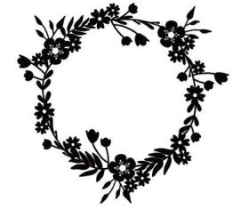 Wreath flowers papercut vector