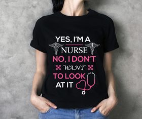 Yes I am a nurse t-shirt text vector