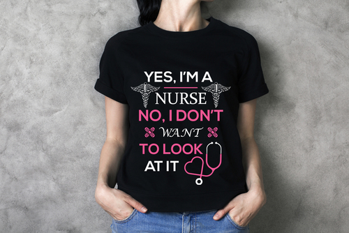 Yes I am a nurse t-shirt text vector