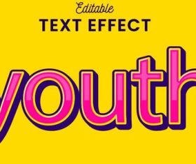Youth text effect vector