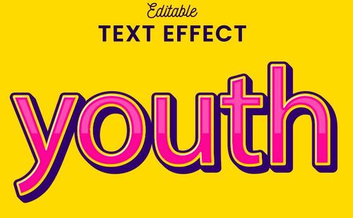 Youth text effect vector