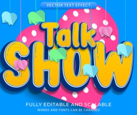cute romance talk show effect text editable