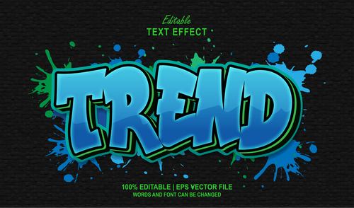 3d trend editable text style vector