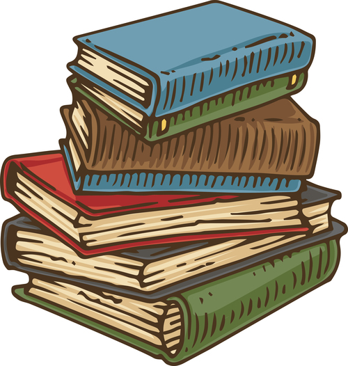 A stack of old books vector