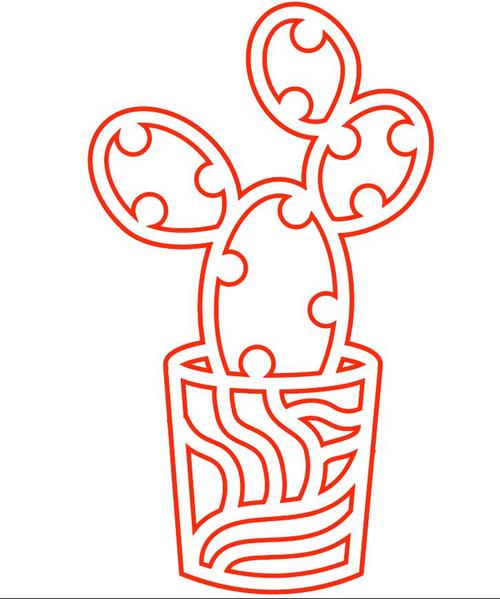 Abstract laser cut plant vector