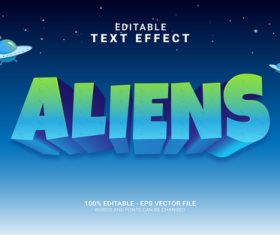 Aliens text style effect vector