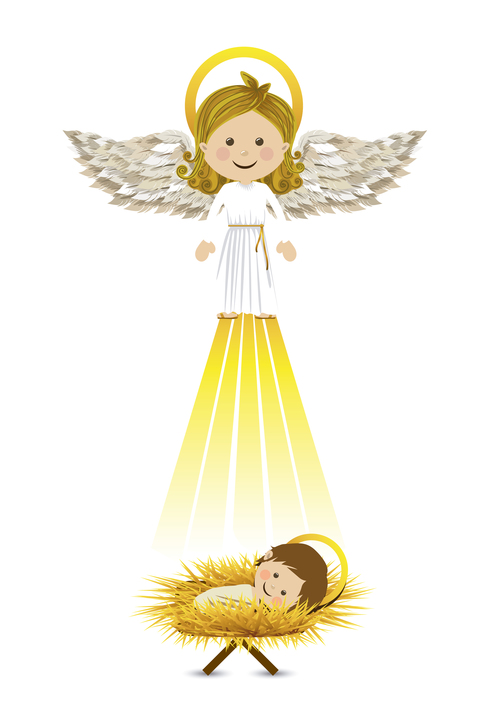 Angel and divine child vector