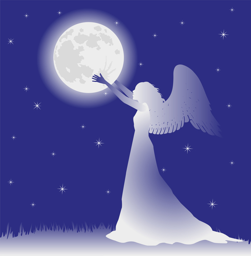 Angel touching the sphere vector