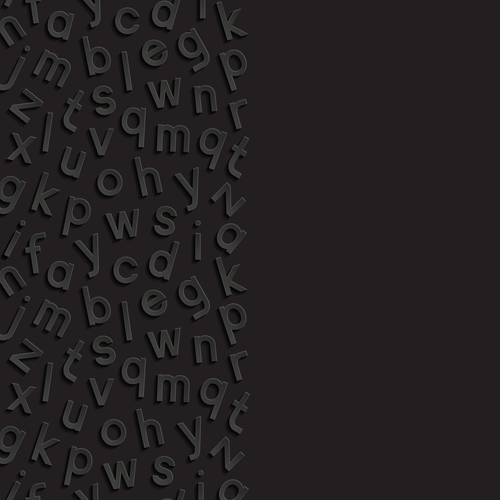 Arrange letters on black background vector