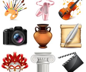 Art icons realistic vector