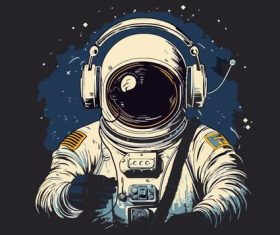 Astronauts in space vector