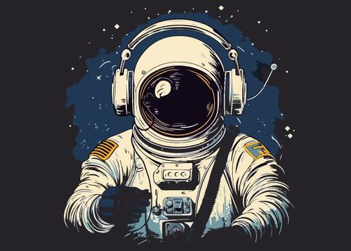 Astronauts in space vector
