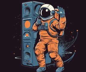 Astronauts waving their hands vector