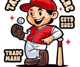 Baseball player cartoon vector
