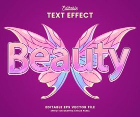 Beauty text effect vector