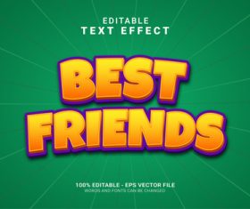 Best friends text style effect vector