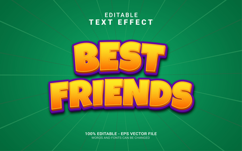 Best friends text style effect vector