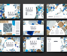 Bicolor squares cover design vector brochure