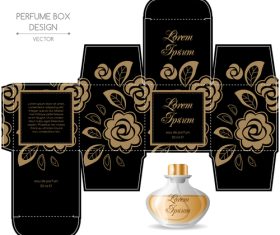 Black perfume box vector