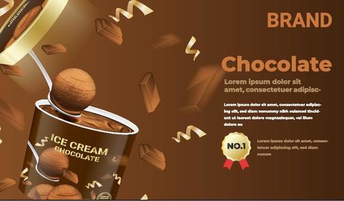 Brand ice cream chocolate vector