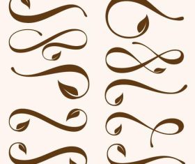 Brown leaf with ornamental style vector