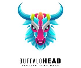 Buffalo colorful logo vector